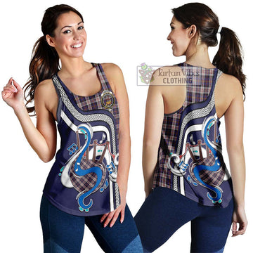 Cameron of Erracht Dress Tartan Women's Racerback Tanks with Epic Bagpipe Style