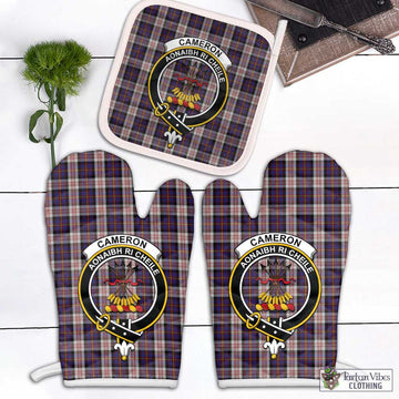 Cameron of Erracht Dress Tartan Combo Oven Mitt & Pot-Holder with Family Crest