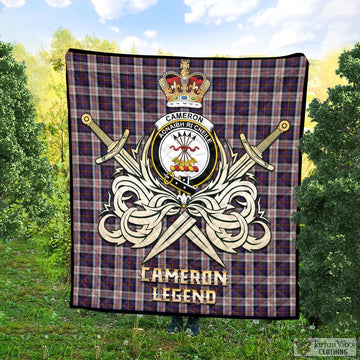 Cameron of Erracht Dress Tartan Quilt with Clan Crest and the Golden Sword of Courageous Legacy