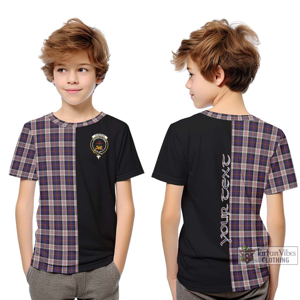 Cameron of Erracht Dress Tartan Kid T-Shirt with Family Crest and Half Of Me Style Youth XL Size14 - Tartanvibesclothing Shop