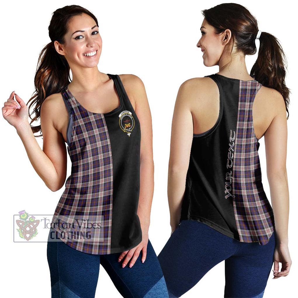 Cameron of Erracht Dress Tartan Women's Racerback Tanks with Family Crest and Half Of Me Style 4XL - Tartanvibesclothing Shop