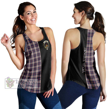 Cameron of Erracht Dress Tartan Women's Racerback Tanks with Family Crest and Half Of Me Style