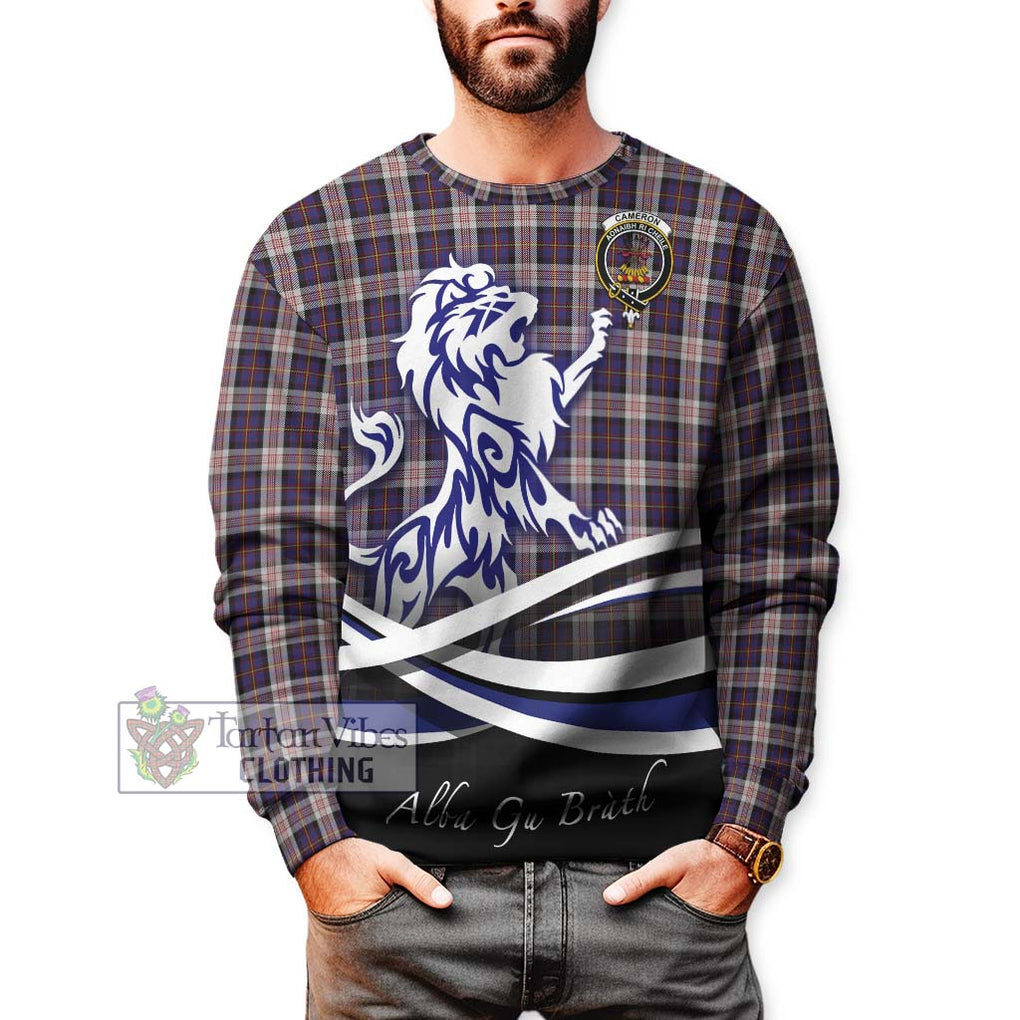 Cameron of Erracht Dress Tartan Sweatshirt with Alba Gu Brath Regal Lion Emblem Unisex - Tartanvibesclothing Shop