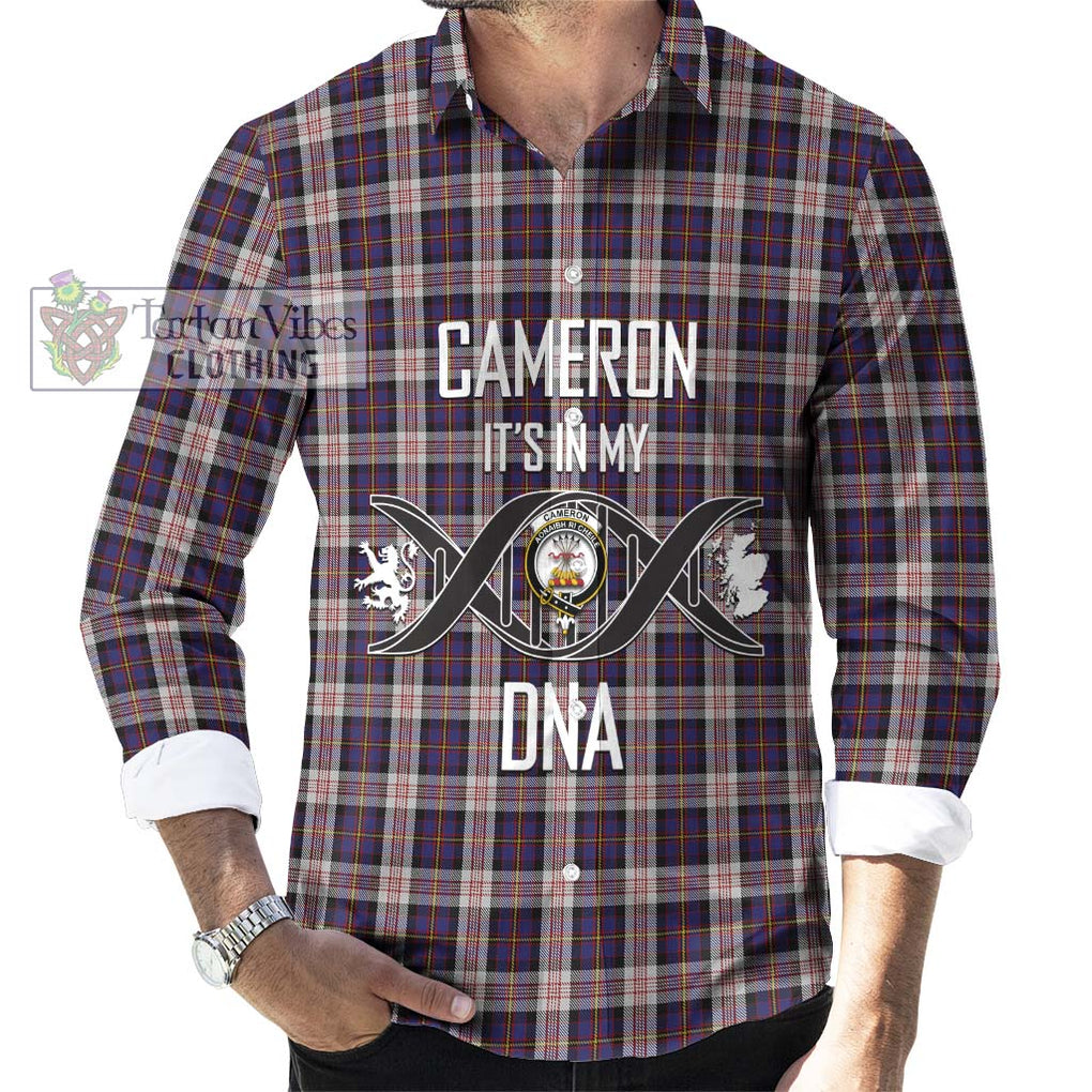 Cameron of Erracht Dress Tartan Long Sleeve Button Shirt with Family Crest DNA In Me Style Men's Shirt S - Tartanvibesclothing Shop