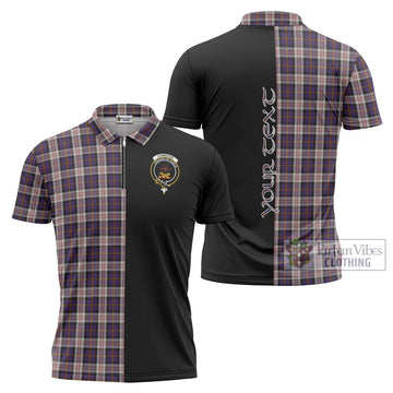 Cameron of Erracht Dress Tartan Zipper Polo Shirt with Family Crest and Half Of Me Style