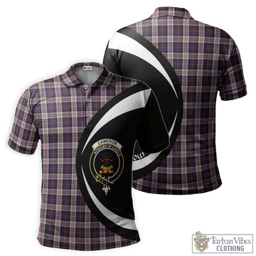 Cameron of Erracht Dress Tartan Men's Polo Shirt with Family Crest Circle Style