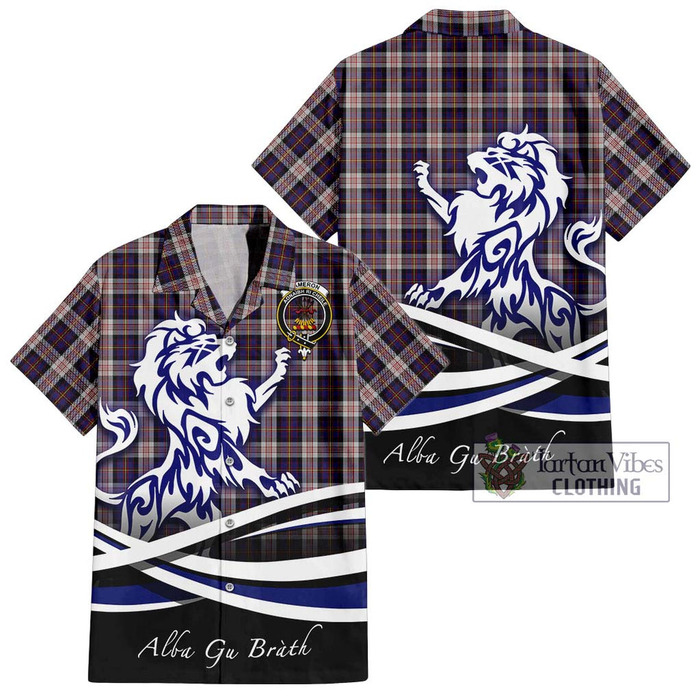 Cameron of Erracht Dress Tartan Short Sleeve Button Shirt with Alba Gu Brath Regal Lion Emblem Kid - Tartanvibesclothing Shop