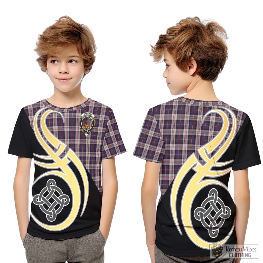 Cameron of Erracht Dress Tartan Kid T-Shirt with Family Crest and Celtic Symbol Style Youth XL Size14 - Tartan Vibes Clothing