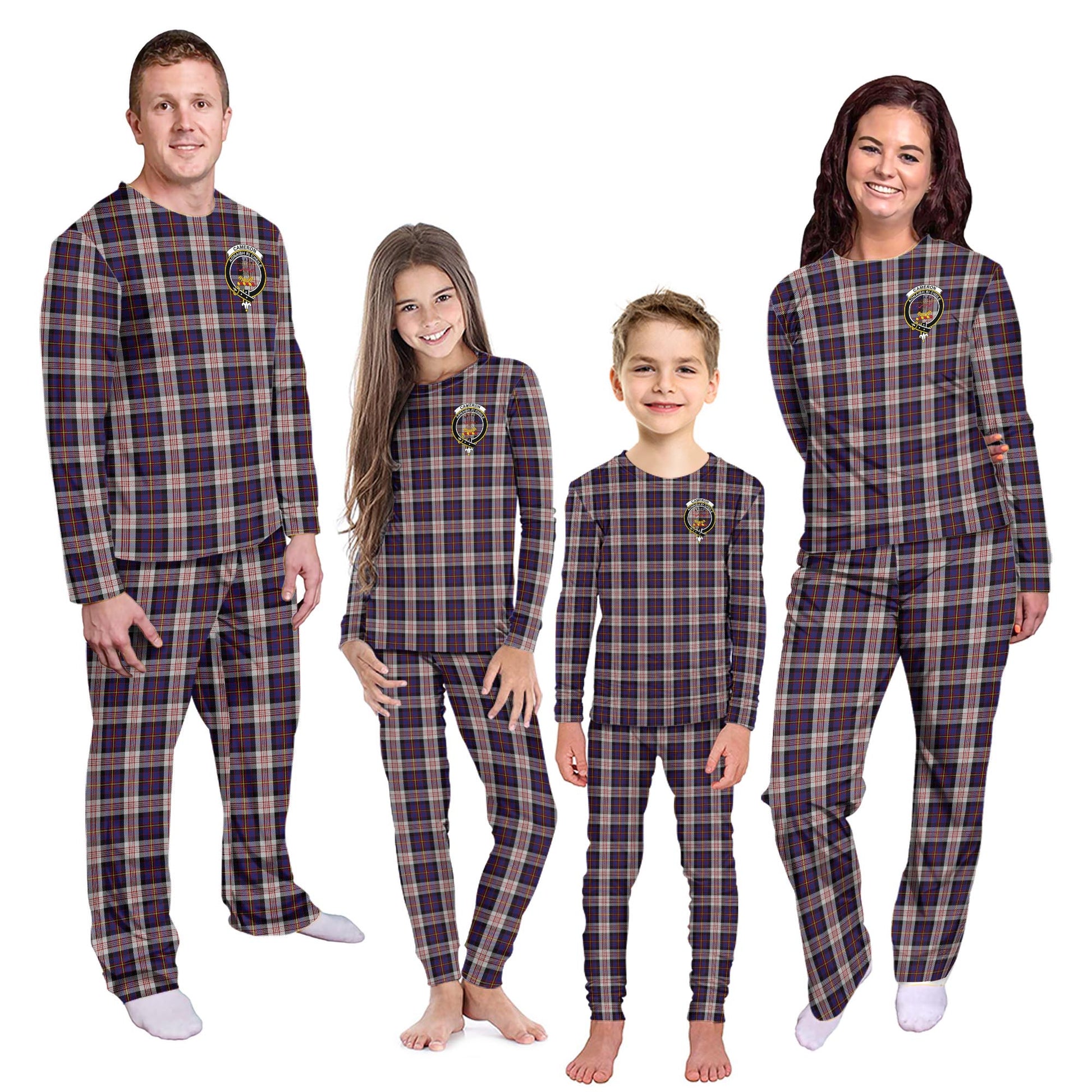 Cameron of Erracht Dress Tartan Pajamas Family Set with Family Crest Kid - Tartan Vibes Clothing