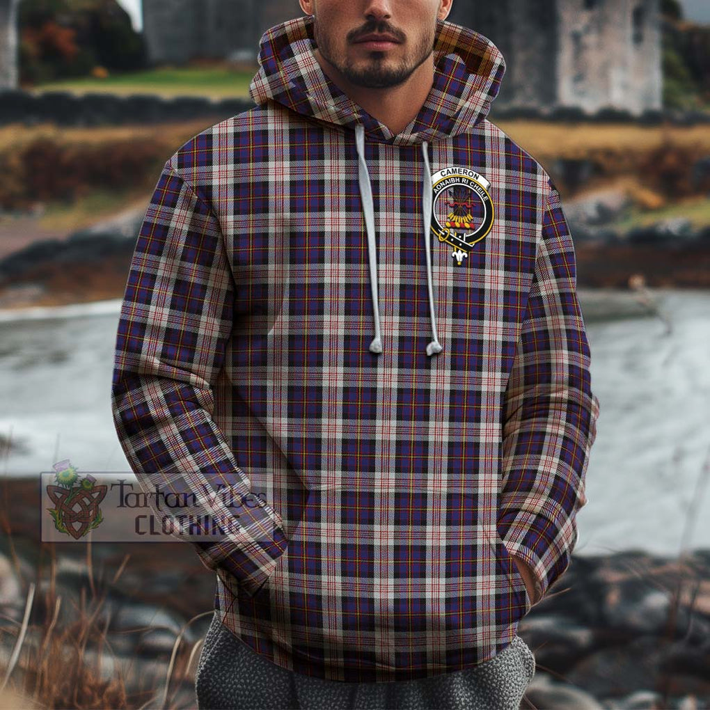 Cameron of Erracht Dress Tartan Cotton Hoodie with Family Crest Pullover Hoodie XS - Tartan Vibes Clothing