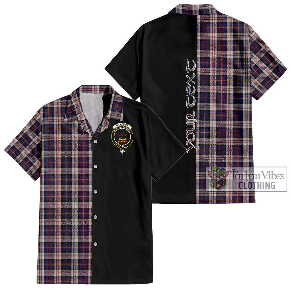 Cameron of Erracht Dress Tartan Short Sleeve Button Shirt with Family Crest and Half Of Me Style Kid - Tartanvibesclothing Shop