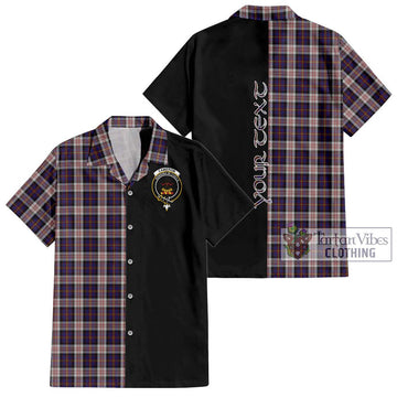 Cameron of Erracht Dress Tartan Short Sleeve Button Shirt with Family Crest and Half Of Me Style