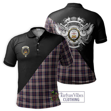 Cameron of Erracht Dress Tartan Polo Shirt with Family Crest and Military Logo Style