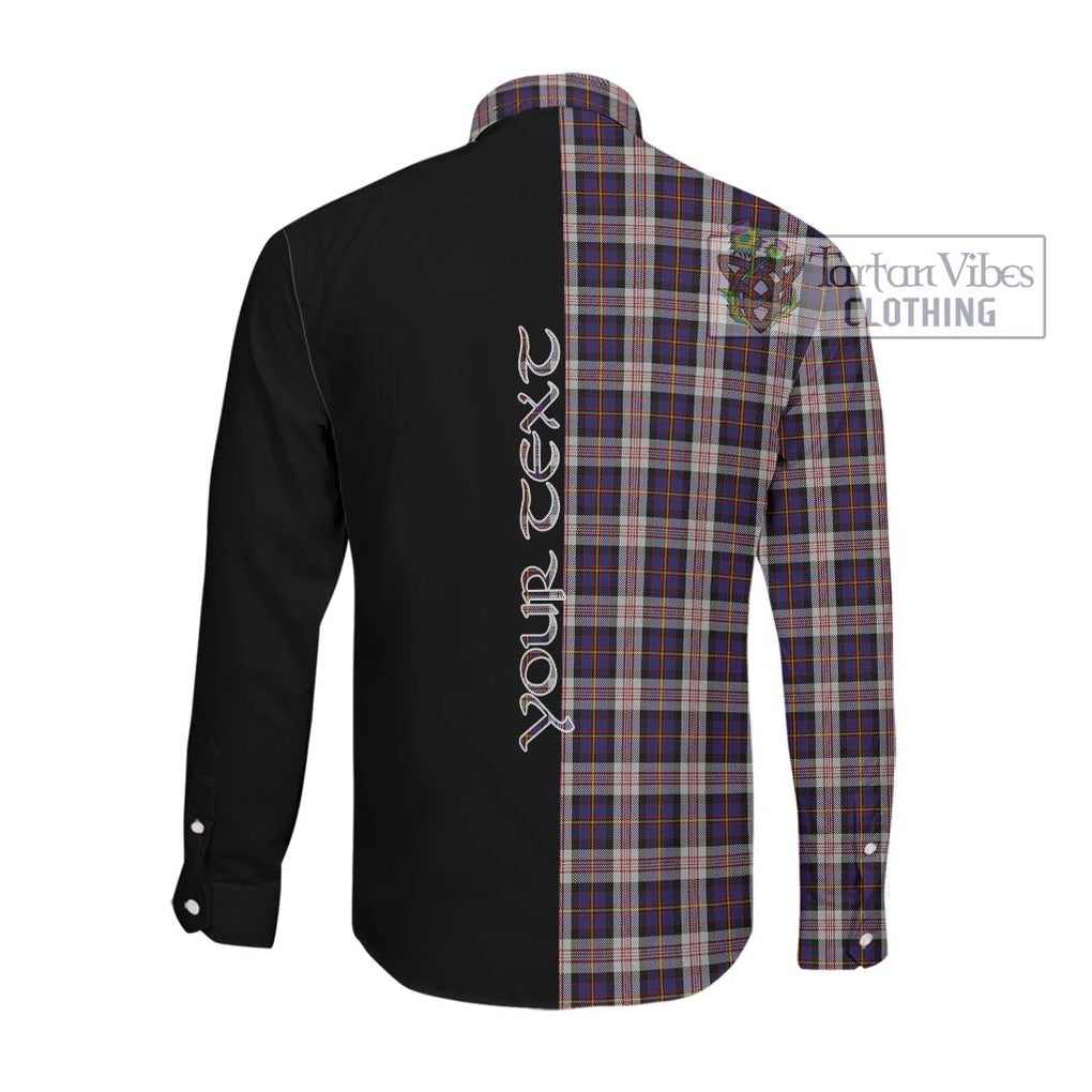 Cameron of Erracht Dress Tartan Long Sleeve Button Shirt with Family Crest and Half Of Me Style Men's Shirt - Tartanvibesclothing Shop