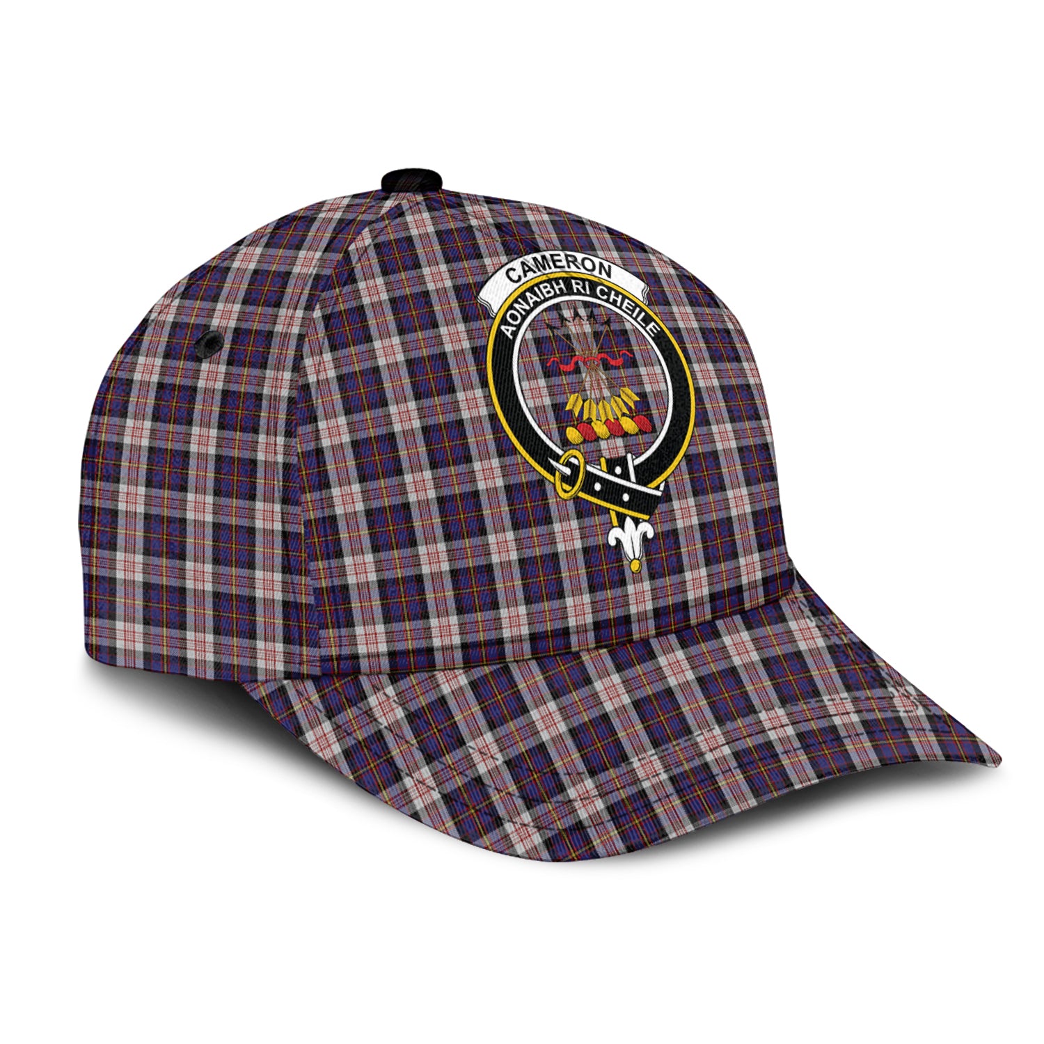 Cameron of Erracht Dress Tartan Classic Cap with Family Crest - Tartan Vibes Clothing