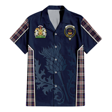 Cameron of Erracht Dress Tartan Short Sleeve Button Up Shirt with Family Crest and Scottish Thistle Vibes Sport Style