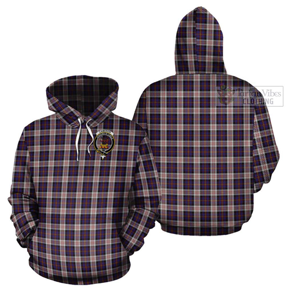 Cameron of Erracht Dress Tartan Cotton Hoodie with Family Crest Pullover Hoodie - Tartan Vibes Clothing