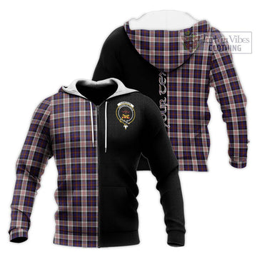 Cameron of Erracht Dress Tartan Knitted Hoodie with Family Crest and Half Of Me Style