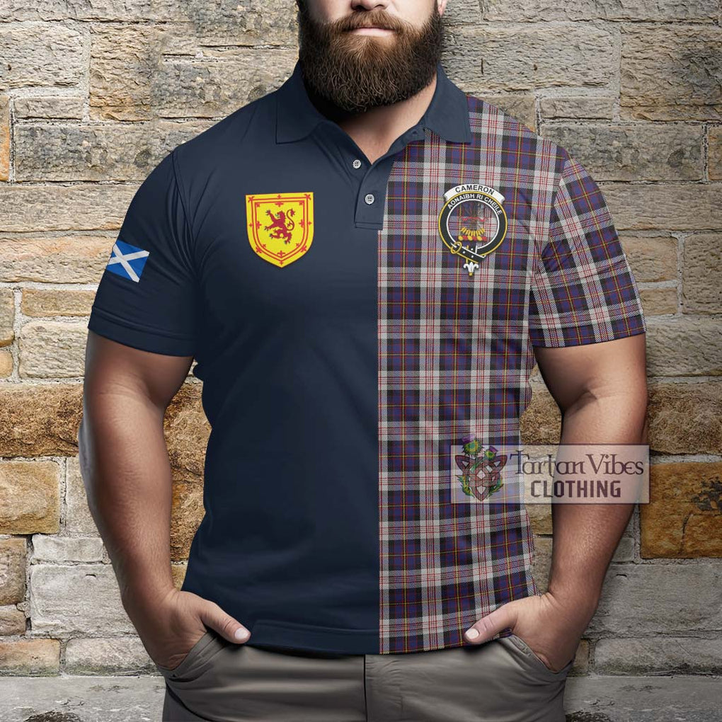 Tartan Vibes Clothing Cameron of Erracht Dress Tartan Polo Shirt with Scottish Lion Royal Arm Half Style