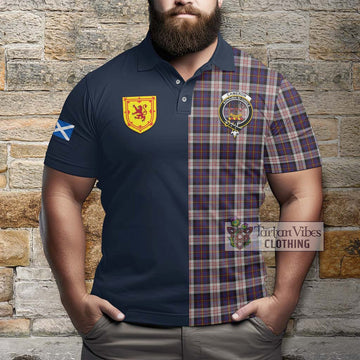 Cameron of Erracht Dress Tartan Polo Shirt Alba with Scottish Lion Royal Arm Half Style