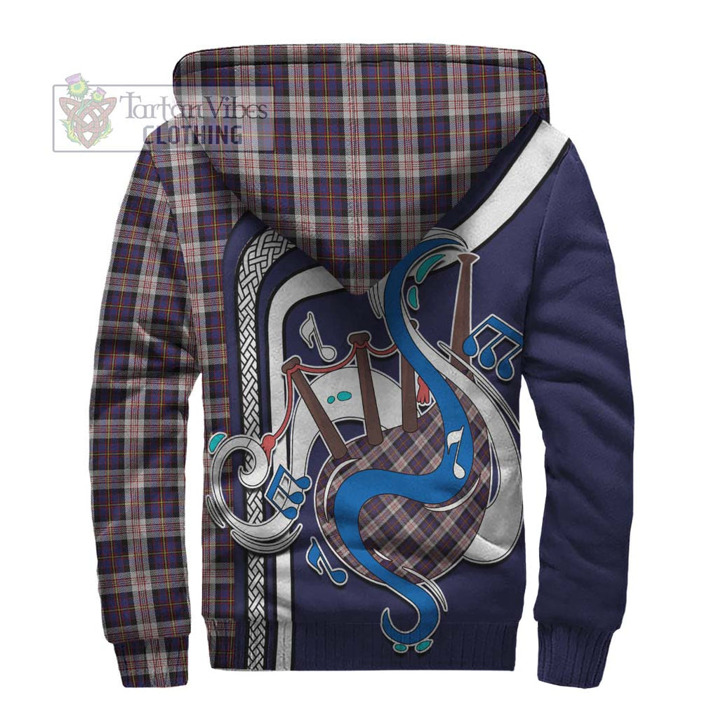 Cameron of Erracht Dress Tartan Sherpa Hoodie with Epic Bagpipe Style - Tartanvibesclothing Shop