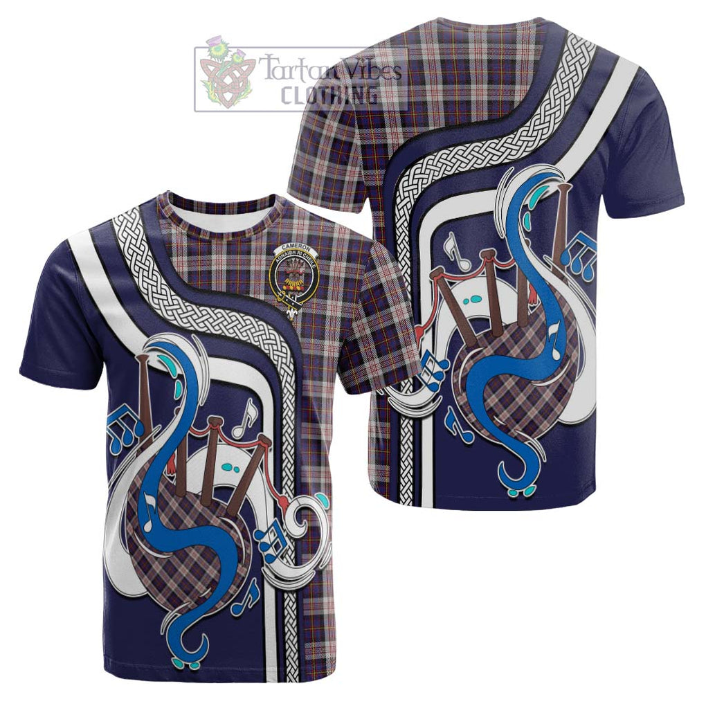 Tartan Vibes Clothing Cameron of Erracht Dress Tartan Cotton T-shirt with Epic Bagpipe Style