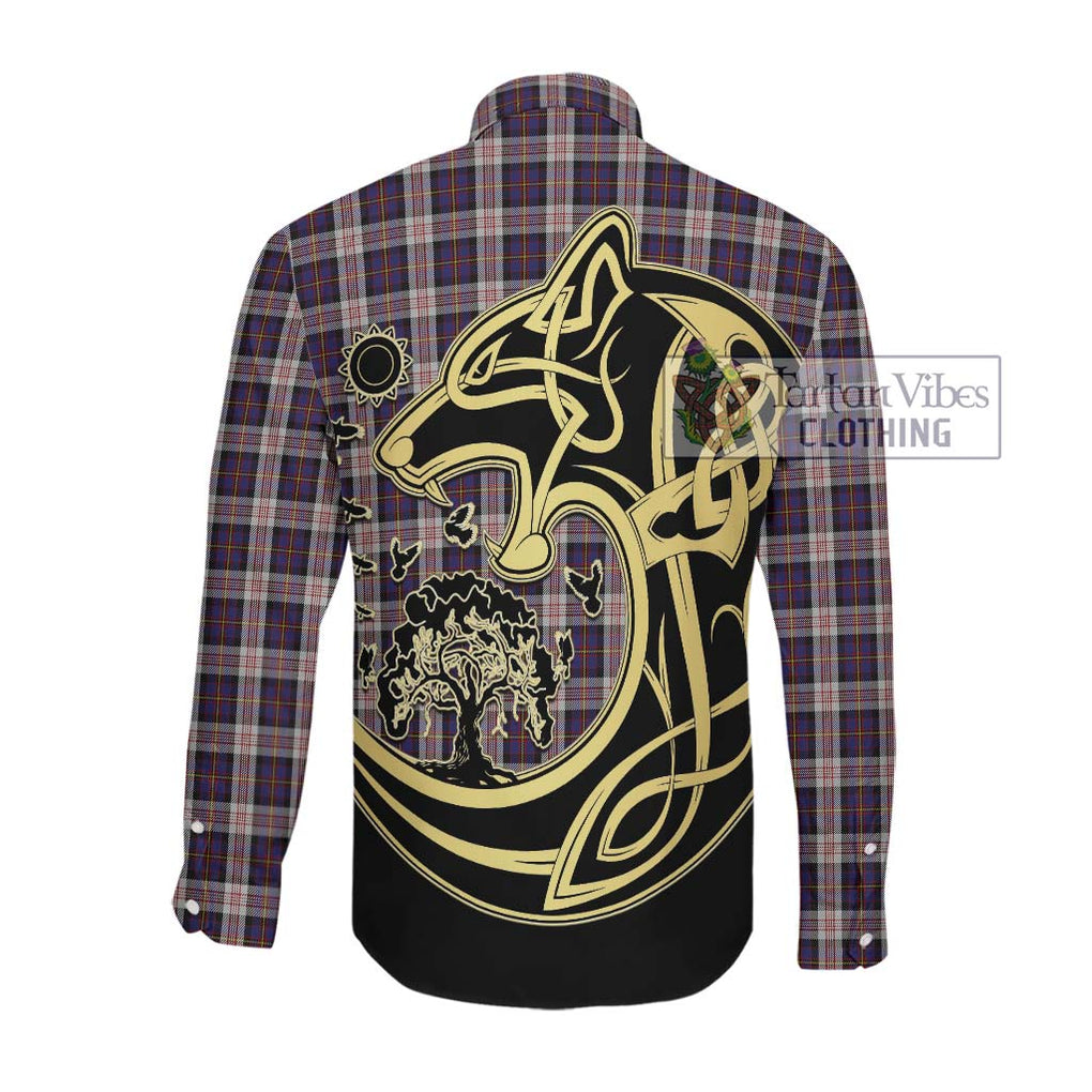 Cameron of Erracht Dress Tartan Long Sleeve Button Shirt with Family Crest Celtic Wolf Style Men's Shirt - Tartan Vibes Clothing