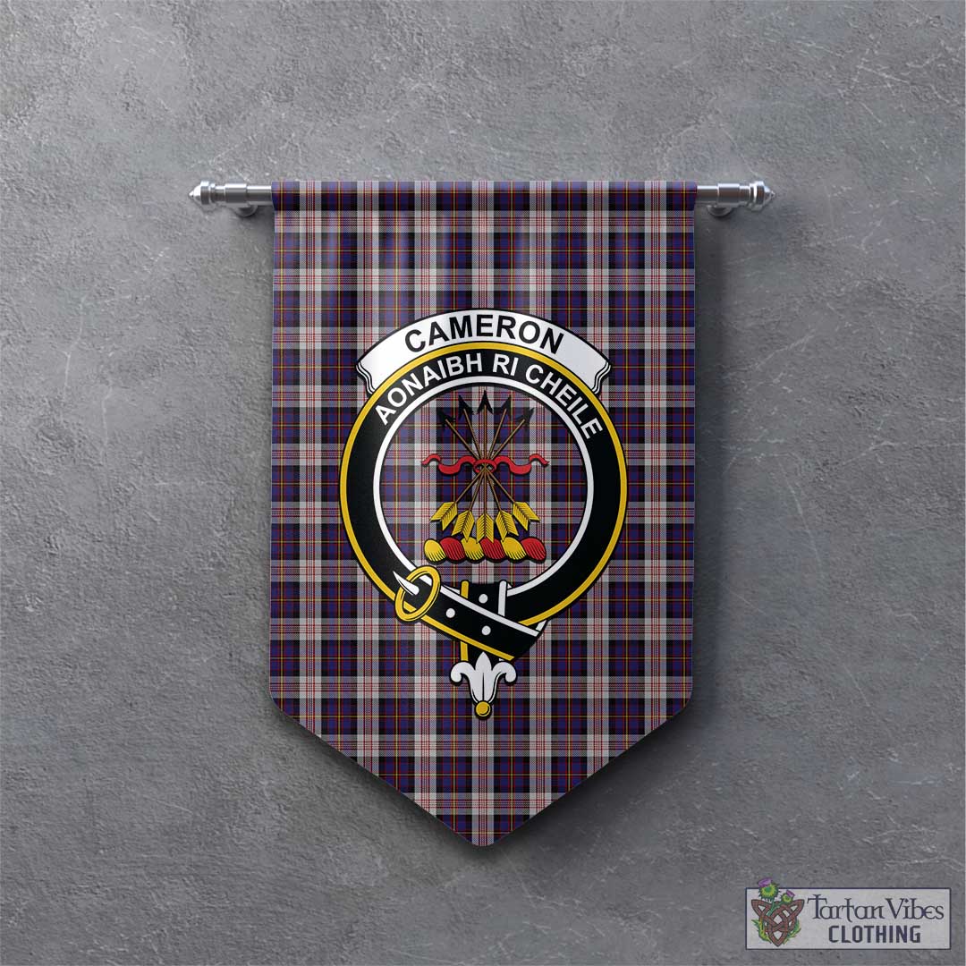 Tartan Vibes Clothing Cameron of Erracht Dress Tartan Gonfalon, Tartan Banner with Family Crest