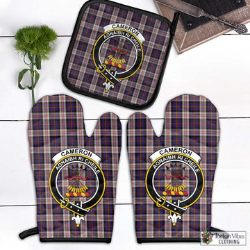 Cameron of Erracht Dress Tartan Combo Oven Mitt & Pot-Holder with Family Crest