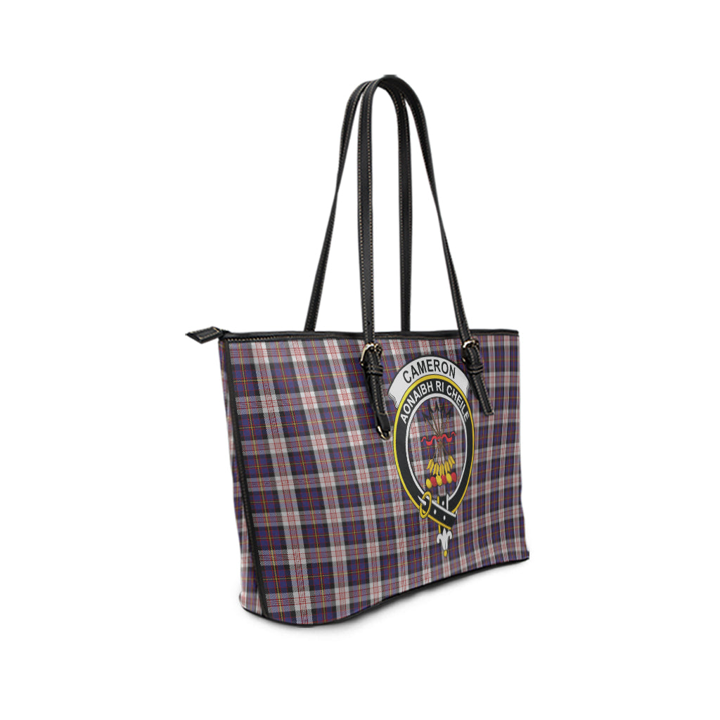 cameron-of-erracht-dress-tartan-leather-tote-bag-with-family-crest