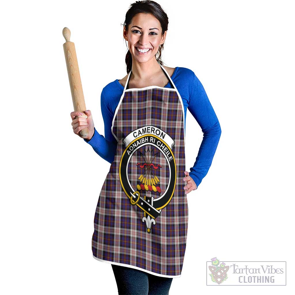 Cameron of Erracht Dress Tartan Apron with Family Crest White - Tartan Vibes Clothing