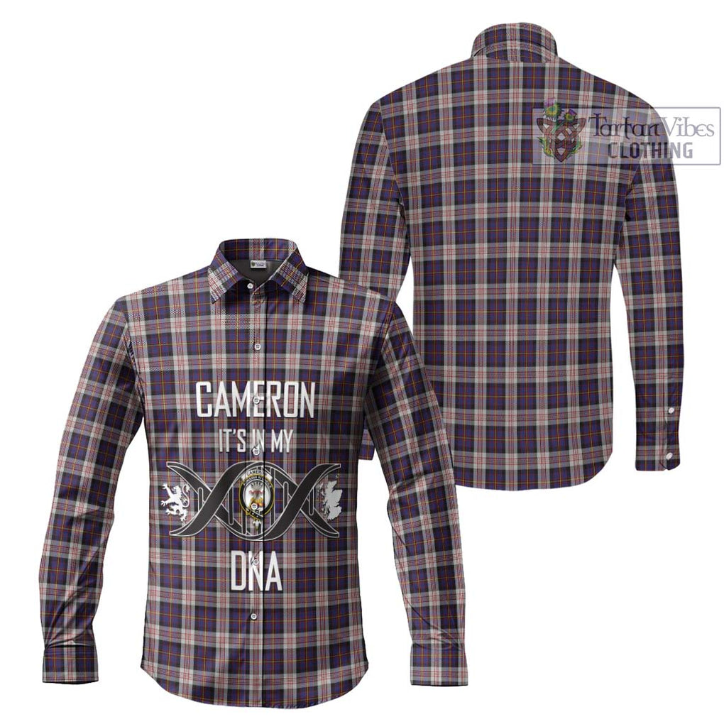 Cameron of Erracht Dress Tartan Long Sleeve Button Shirt with Family Crest DNA In Me Style Men's Shirt - Tartanvibesclothing Shop