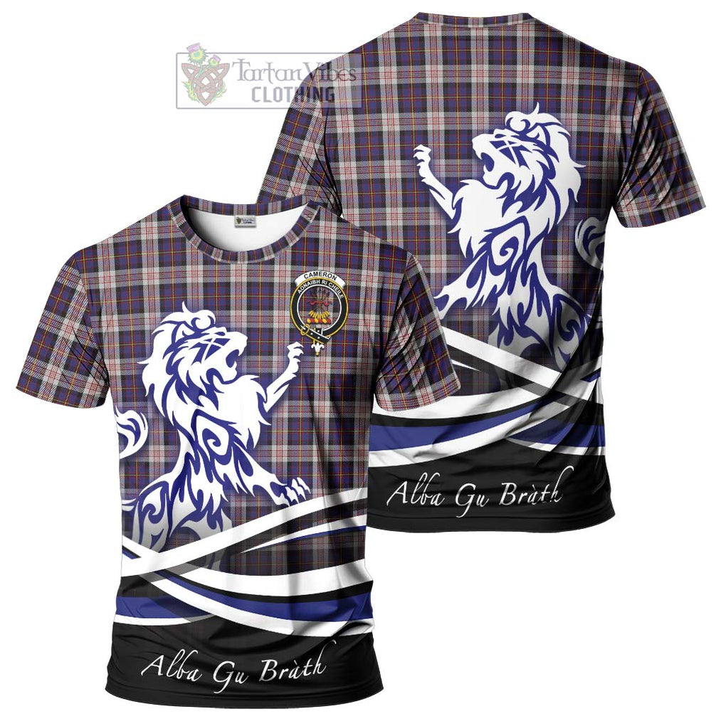 Tartan Vibes Clothing Cameron of Erracht Dress Tartan Cotton T-shirt with Alba Gu Brath Regal Lion Emblem