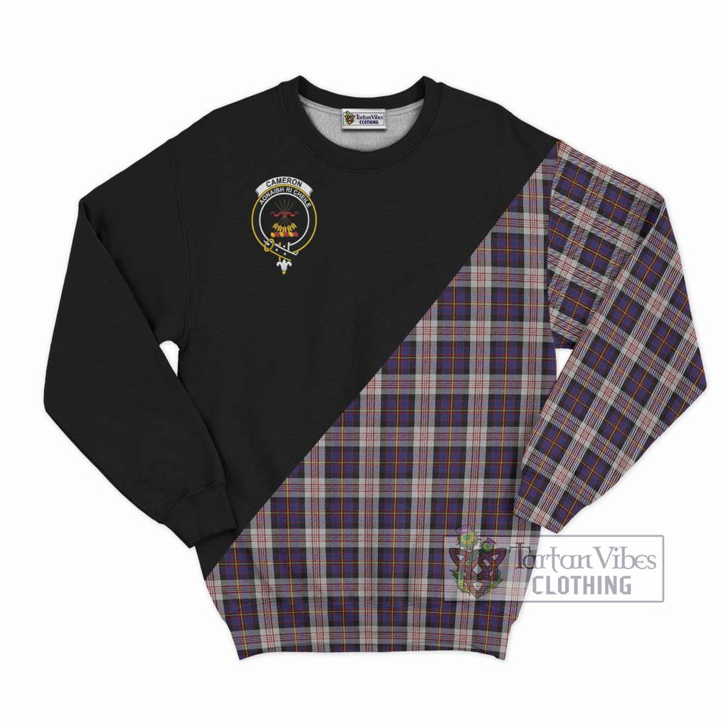 Cameron of Erracht Dress Tartan Sweatshirt with Family Crest and Military Logo Style - Tartanvibesclothing Shop