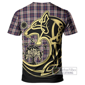 Cameron of Erracht Dress Tartan T-Shirt with Family Crest Celtic Wolf Style