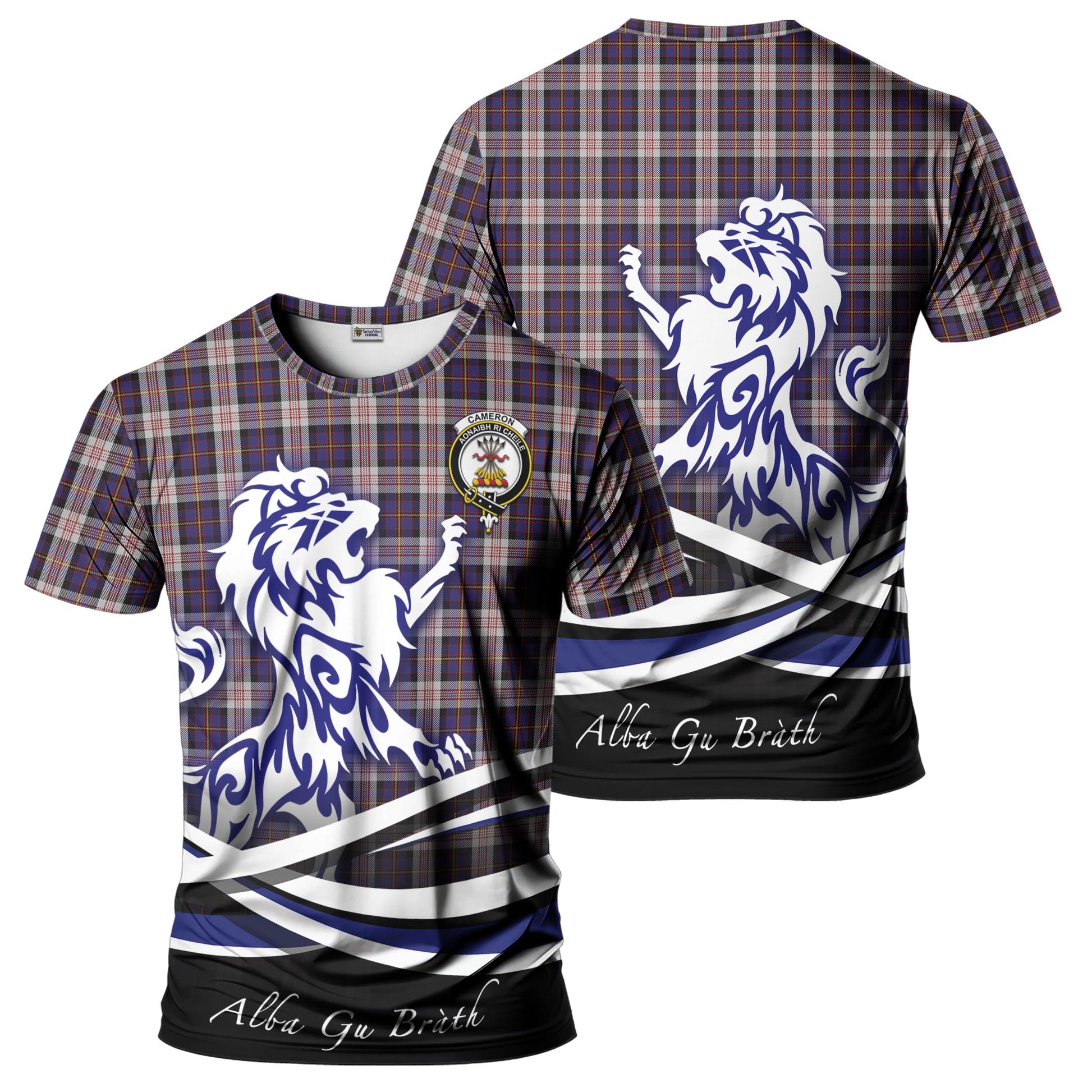 cameron-of-erracht-dress-tartan-t-shirt-with-alba-gu-brath-regal-lion-emblem