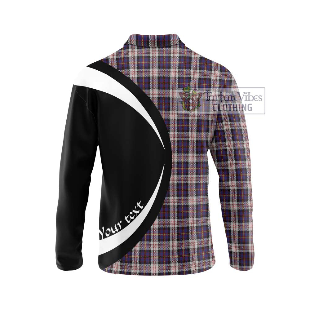 Cameron of Erracht Dress Tartan Long Sleeve Polo Shirt with Family Crest Circle Style - Tartan Vibes Clothing