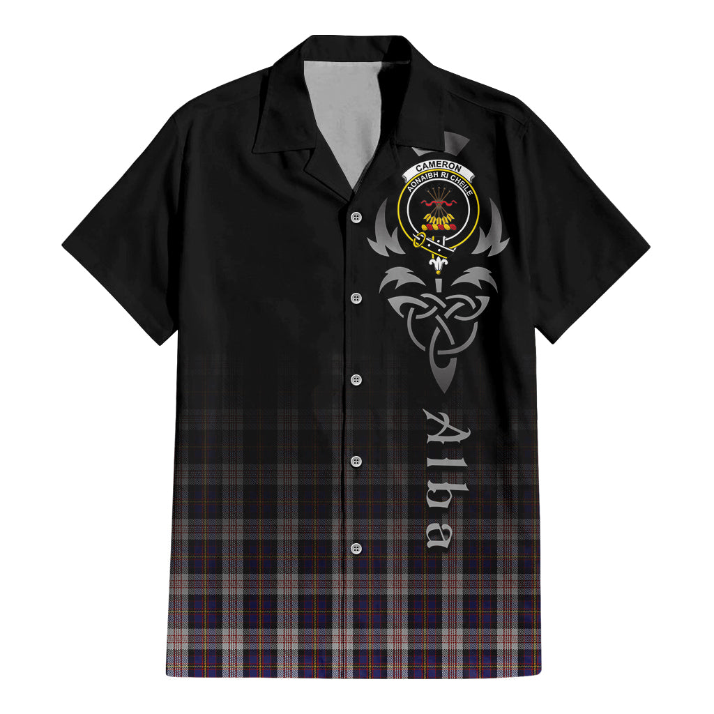 Tartan Vibes Clothing Cameron of Erracht Dress Tartan Short Sleeve Button Up Featuring Alba Gu Brath Family Crest Celtic Inspired