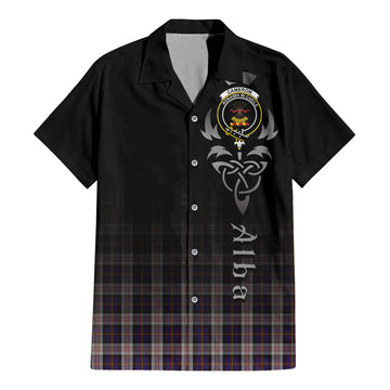 Cameron of Erracht Dress Tartan Short Sleeve Button Up Shirt Featuring Alba Gu Brath Family Crest Celtic Inspired