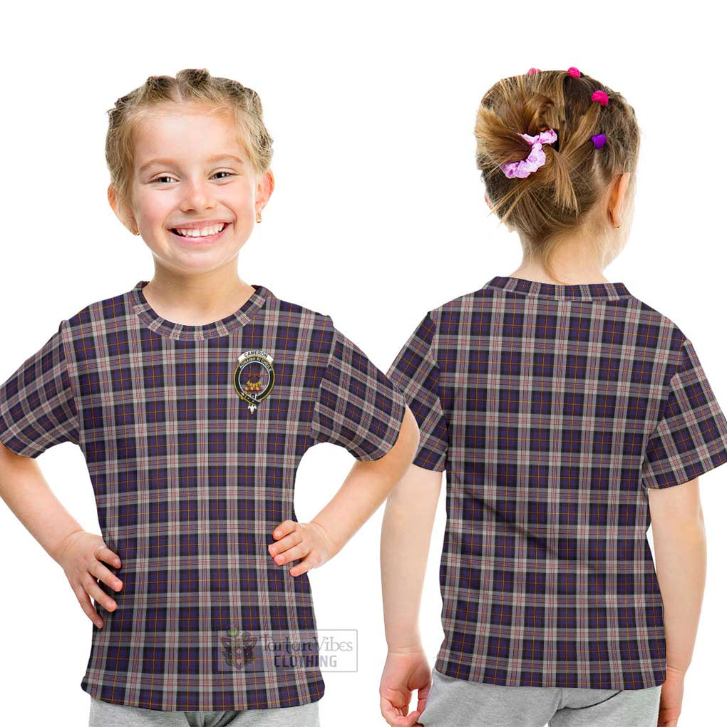 Cameron of Erracht Dress Tartan Kid T-Shirt with Family Crest - Tartanvibesclothing Shop