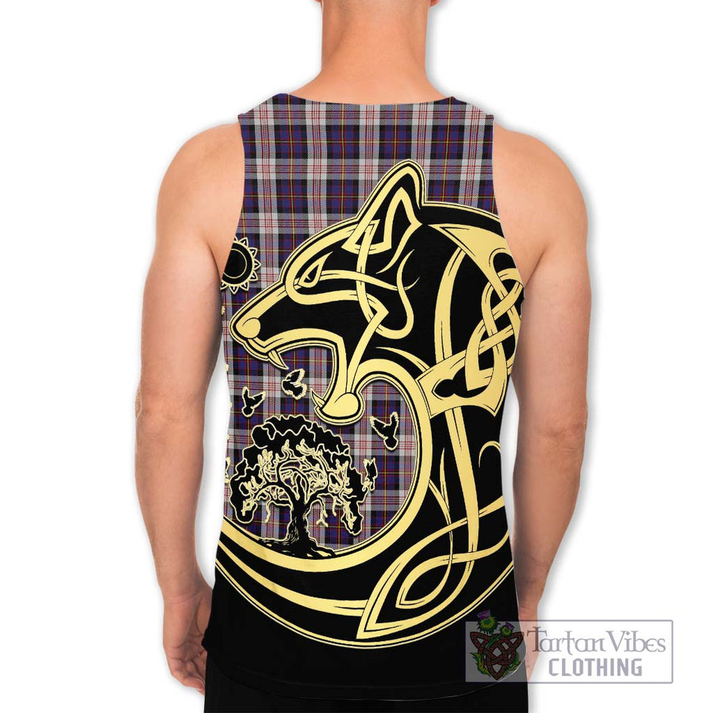 Cameron of Erracht Dress Tartan Men's Tank Top with Family Crest Celtic Wolf Style - Tartan Vibes Clothing