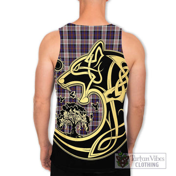 Cameron of Erracht Dress Tartan Men's Tank Top with Family Crest Celtic Wolf Style