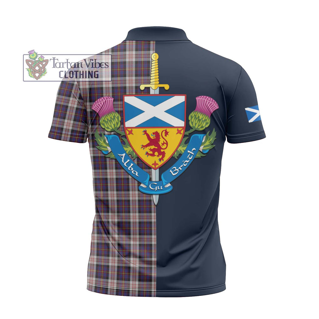 Tartan Vibes Clothing Cameron of Erracht Dress Tartan Zipper Polo Shirt with Scottish Lion Royal Arm Half Style