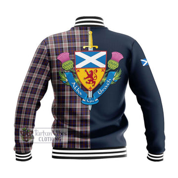 Cameron of Erracht Dress Tartan Baseball Jacket Alba with Scottish Lion Royal Arm Half Style