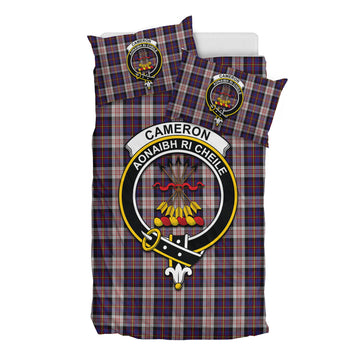 Cameron of Erracht Dress Tartan Bedding Set with Family Crest