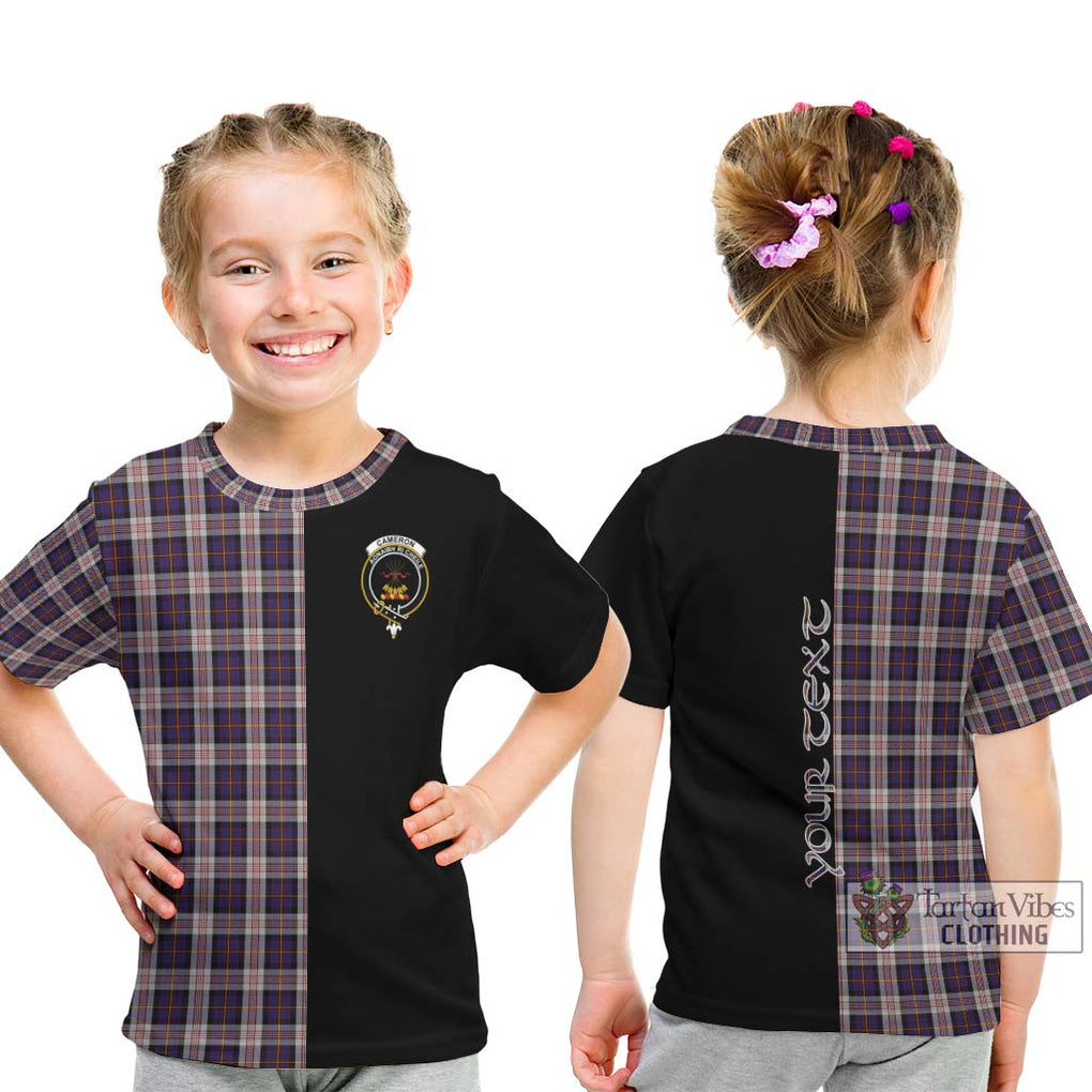 Cameron of Erracht Dress Tartan Kid T-Shirt with Family Crest and Half Of Me Style - Tartanvibesclothing Shop