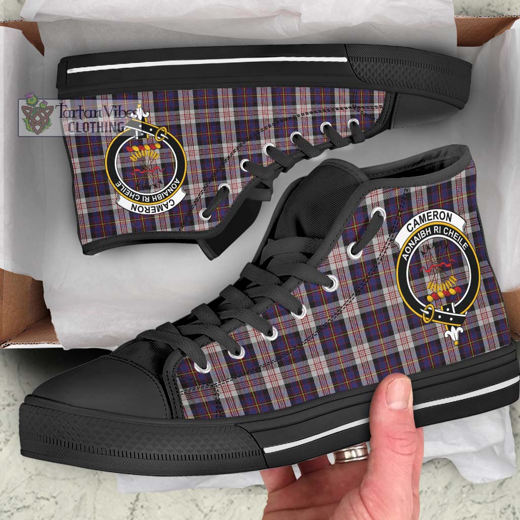 Tartan Vibes Clothing Cameron of Erracht Dress Tartan High Top Shoes with Family Crest