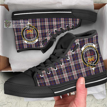 Cameron of Erracht Dress Tartan High Top Shoes with Family Crest