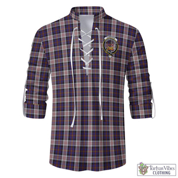 Cameron of Erracht Dress Tartan Men's Scottish Traditional Jacobite Ghillie Kilt Shirt with Family Crest