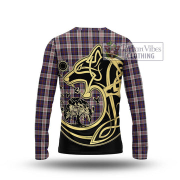 Cameron of Erracht Dress Tartan Long Sleeve T-Shirt with Family Crest Celtic Wolf Style